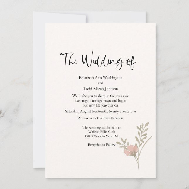 Sage & Rust Watercolor Photo Wedding Invitation (Front)