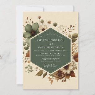 Sage Rustic Meadow Wedding Invitation