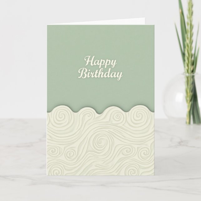Sage Script Birthday Card (Front)
