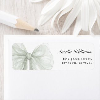 Sage Sheer Bow Minimal Return Label