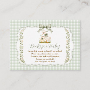Sage Silly Goose Baby Shower Floral Books For Baby Enclosure Card