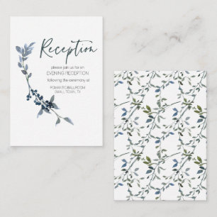 Sage Silver Green Floral Wedding Enclosure Card