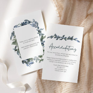 Sage Silver Green Floral Wedding Enclosure Card