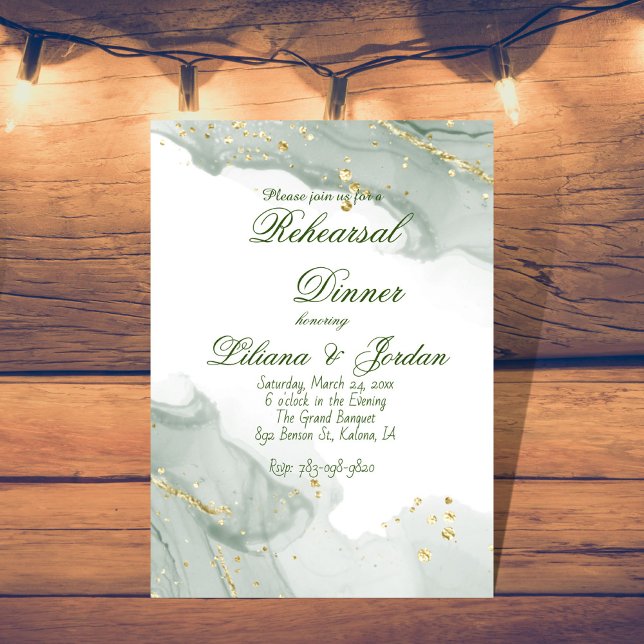 Sage SIMPLE  STYLISH Rehearsal Dinner INVITATIONS (Creator Uploaded)