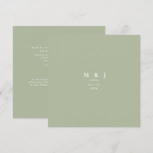 Sage Sleek & Simple Modern Square Wedding Invitation