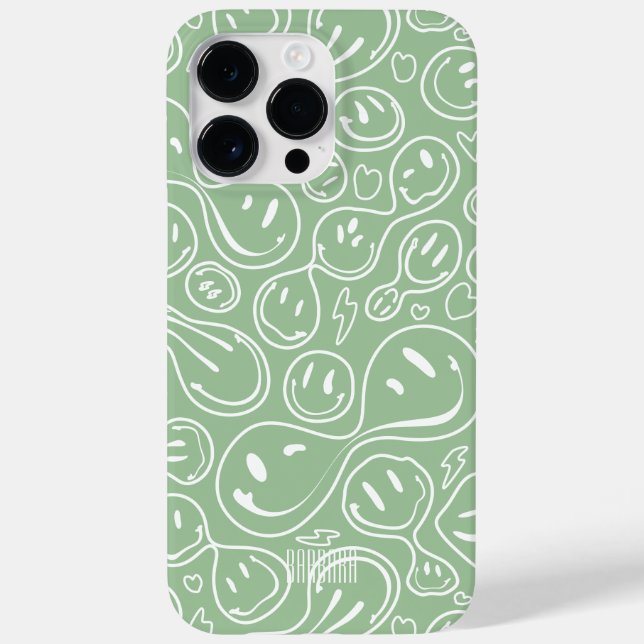 Sage Smile Smiling Face Pattern Stylish Modern  Case-Mate iPhone Case (Back)