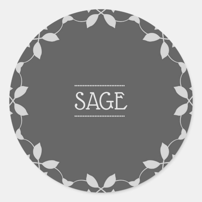 Sage Spice Jar Sticker Labels (Front)