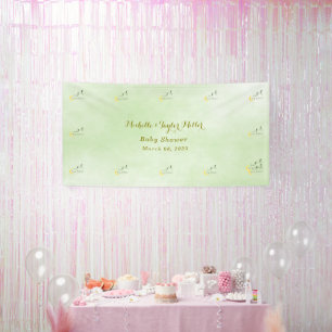 Sage Starlit Baby Boy Bliss Stork Special Delivery Banner