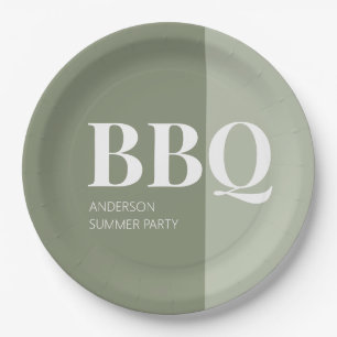 Sage Summer BBQ Party  Paper Plate