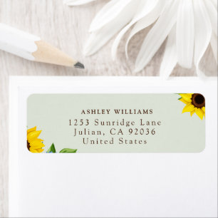 Sage Sunflower Themed Return Stickers