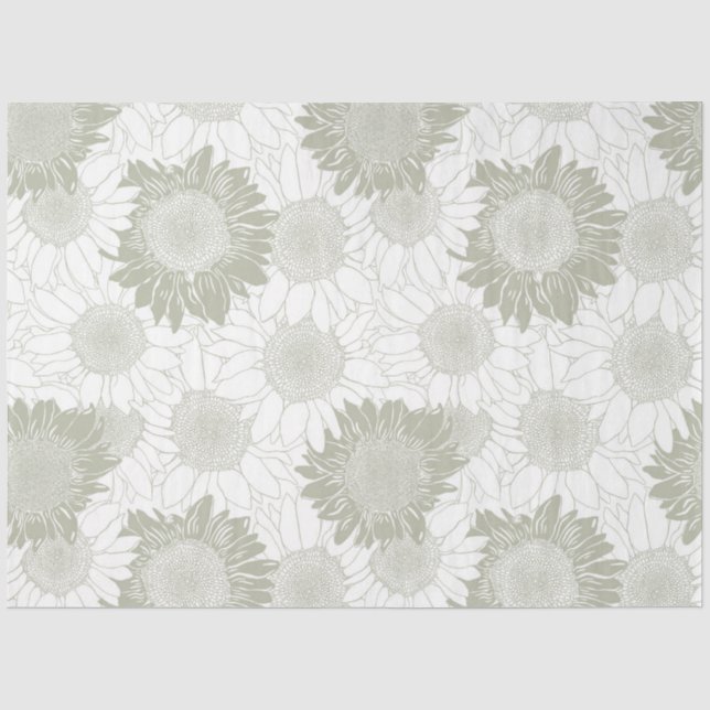 Sage Sunflower Tissue Paper (Front)