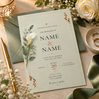 Sage & Terracotta Wedding Invitation
