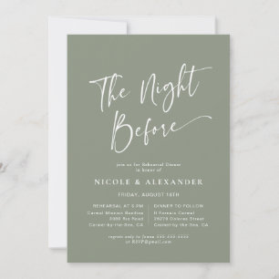 Sage The Night Before Rehearsal Dinner Invitation