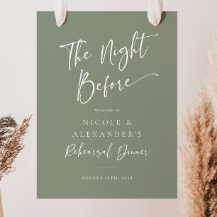 Sage The Night Before Rehearsal Dinner Welcome Poster
