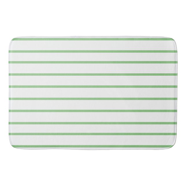 Sage thin stripe pattern bath mat (Front)