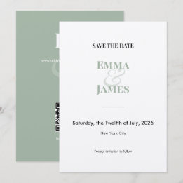 Sage Two-Tone Ampersand Wedding Save the Date