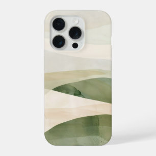 Sage Valley Abstract Landscape – Soft Boho Green  iPhone 15 Pro Case