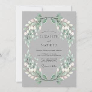 Sage Verdant Bloom Wedding Invitation