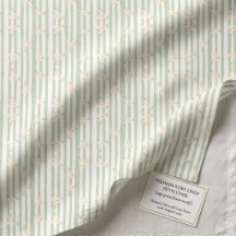 Sage Vertical Stripe Peach Botanical Ivory Linen