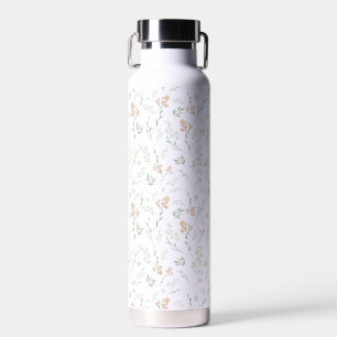 Sage Watercolor Wildflower Floral Water Bottle