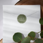 Sage |  Wedding Classic Monogram Round Sticker<br><div class="desc">Designed to match our Cream and Ivory Organic Wedding  collection,  round stickers feature your initials or monogram and wedding date on a white font on a sage colour.</div>