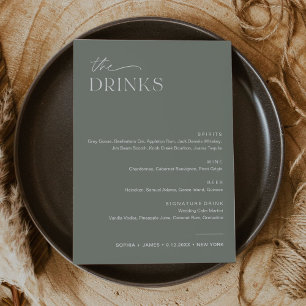 SAGE Wedding Drink Bar Menu 5x7 Card