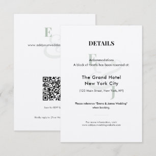 Sage Wedding Hotel Details Card   QR