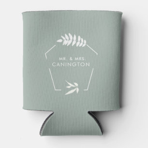 Sage Wedding Mr. & Mrs. Can Cooler Favour