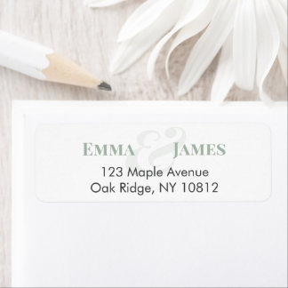 Sage Wedding Return Address Label | Names