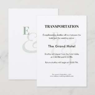 Sage Wedding Shuttle Details Enclosure Card