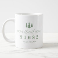 Sage White Home Sweet Home Personalised Zip Code