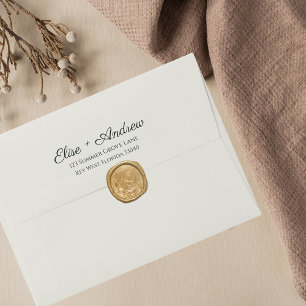 Sage & White Roses Wedding Invitation Envelope