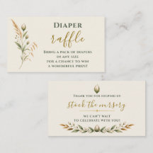 Sage Wildflower Botanical Diaper Raffle