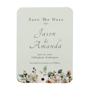 Sage Wildflowers Save the Date Magnet
