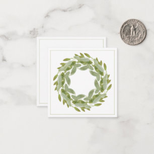 SAGE WREATH 2.5" Square Flat Note Card