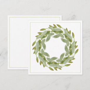 SAGE WREATH 5.25" Square Flat Card