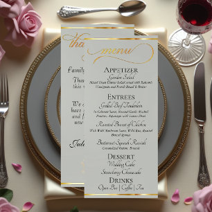Sage - Wreath Monogram & Thank You Wedding Menu