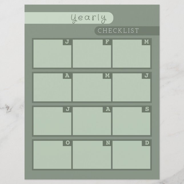 sage yearly checklist (Front)