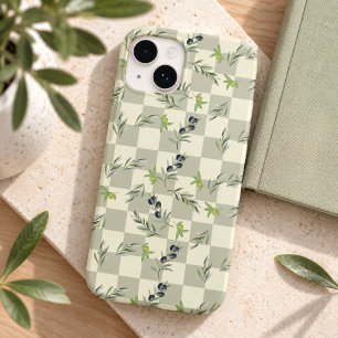SageGreen Watercolor French Chic Olive Pattern Case-Mate iPhone 14 Case