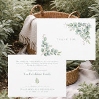 SageSimple Greenery Funeral Personalized Thank You