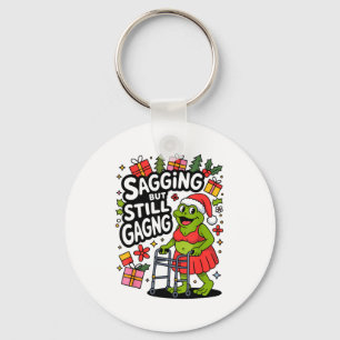 Sagging But Still Gagging Funny Christmas Frog Hol Key Ring