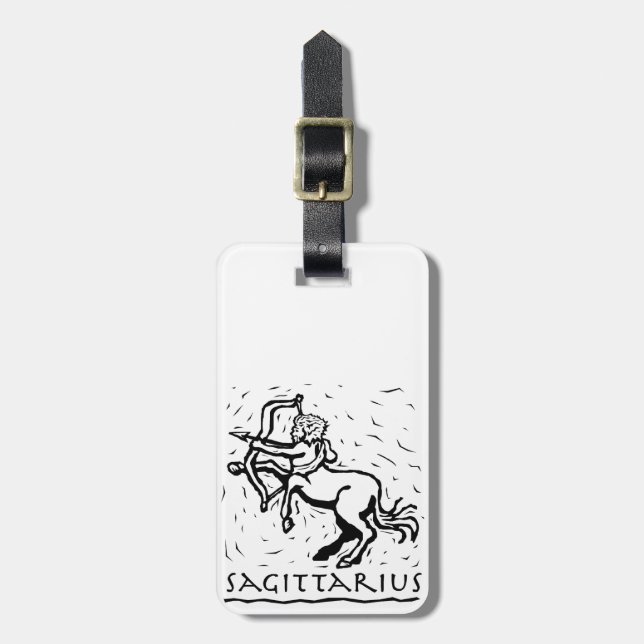 Saggitarius Birthday Year Astrological Zodiac Sign Luggage Tag (Front Vertical)