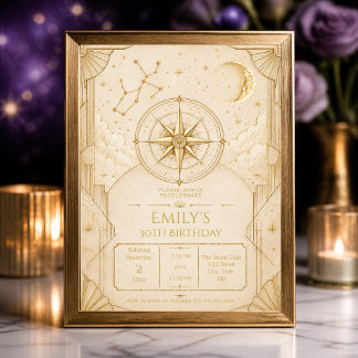 Sagittarius 30th Birthday Invitation | Elegant