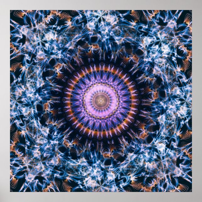 Sagittarius A Luminous Abstract Space Art Mandala Poster (Front)