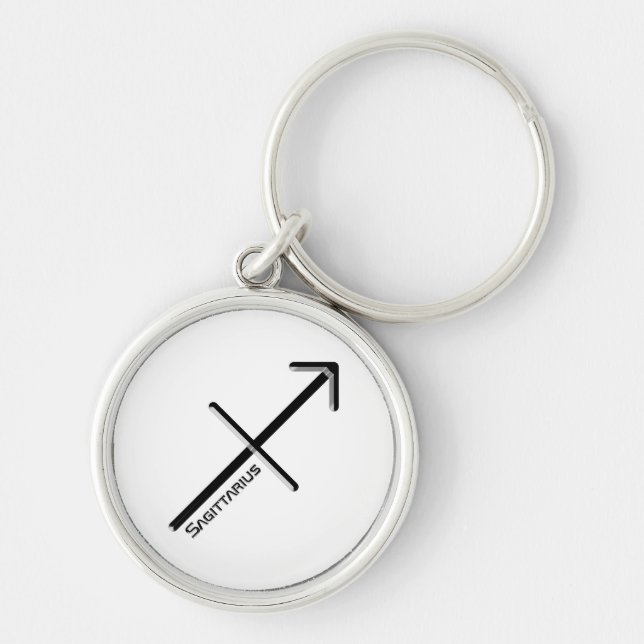 SAGITTARIUS, Abstract Design of the Zodiac Sign,  Key Ring (Front)