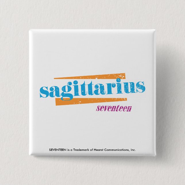 Sagittarius Aqua 15 Cm Square Badge (Front)