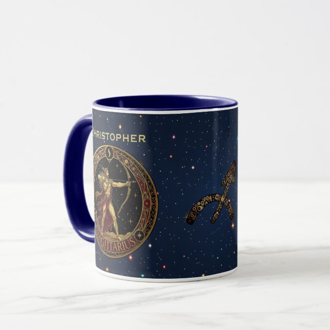 Sagittarius Archer Zodiac Symbol For Him Mug (Front Left)