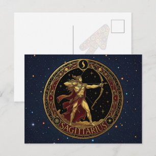 Sagittarius Archer Zodiac Symbol For Him Postcard