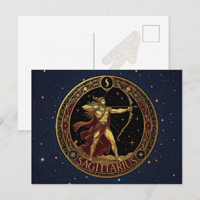 Sagittarius Archer Zodiac Symbol For Him Postcard (Front/Back)