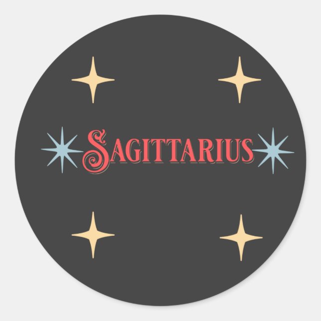 Sagittarius Astrological Sign Classic Round Sticker (Front)